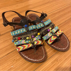 SAM EDELMAN Lorelle Boho Beaded Strappy Sandals